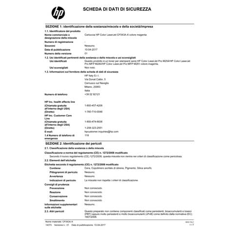 Toner alta capacità 203X HP magenta  CF543X